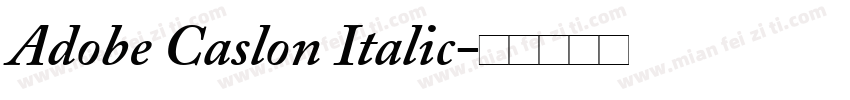 Adobe Caslon Italic字体转换